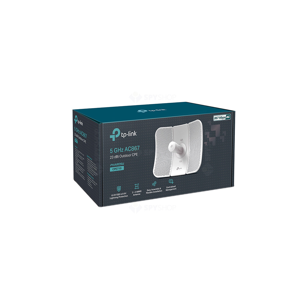 Access point wireless TPLink CPE710, 5GHz, 867 Mbps, PoE, exterior